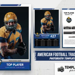 Free American football Trading Card Photo Booth Template